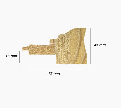 CP3.228.601 cadre en bois noire à cire avec fil d'or avec passe-partout 3,5 fil d'or Lombarda cornici S.n.c.