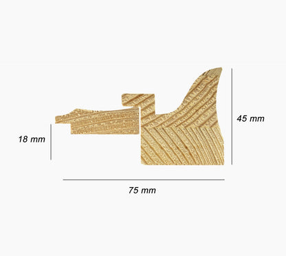 CP3.229.010 cadre en bois avec passe-partout 3,5 fil d'or Lombarda cornici S.n.c.