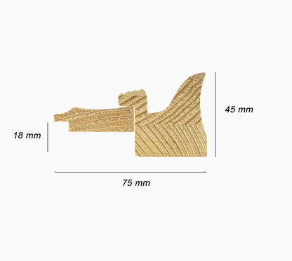 CP3.230.010 cadre en bois avec passe-partout 3,5 fil d'or Lombarda cornici S.n.c.