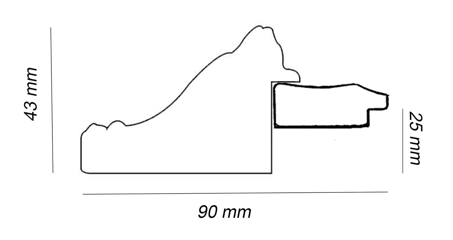 CP3.278.010 cadre en bois avec passe-partout 3,5 fil d'or Lombarda cornici S.n.c.