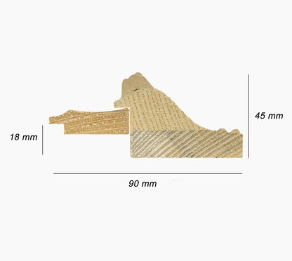 CP3.278.601 cadre en bois noire à cire avec fil d'or avec passe-partout 3,5 fil d'or Lombarda cornici S.n.c.