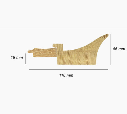 CP3.448.601 cadre en bois noire à cire avec fil d'or avec passe-partout 3,5 fil d'or Lombarda cornici S.n.c.