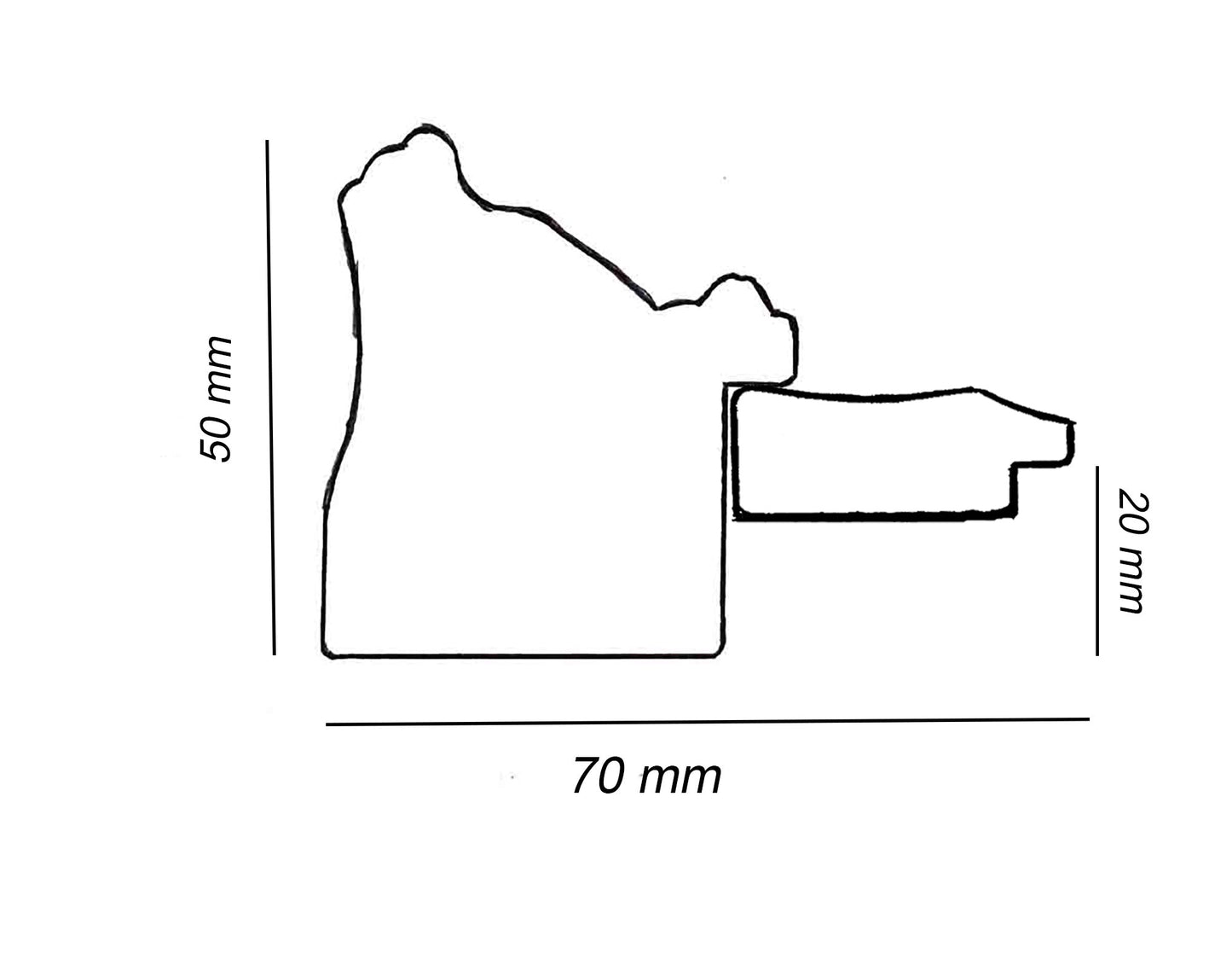 CP3.496.010 cadre en bois avec passe-partout 3,5 fil d'or Lombarda cornici S.n.c.