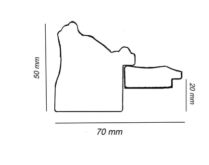 CP3.496.010 cadre en bois avec passe-partout 3,5 fil d'or Lombarda cornici S.n.c.