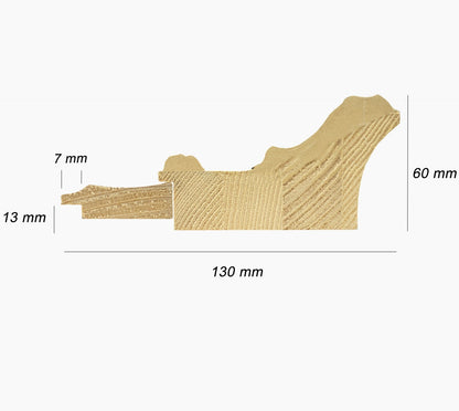 CP3.4980.8601 cadre en bois avec passe-partout 3,5 fil d'or Lombarda cornici S.n.c.