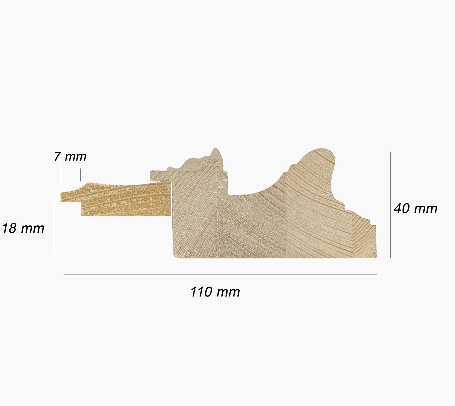 CP3.506.010 cadre en bois avec passe-partout 3,5 fil d'or Lombarda cornici S.n.c.