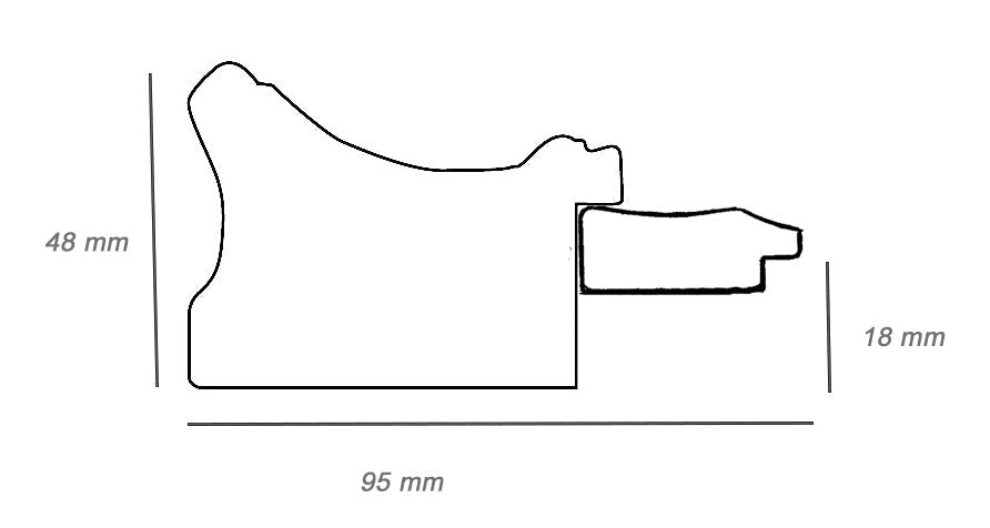 CP3.620.010 cadre en bois avec passe-partout 3,5 fil d'or Lombarda cornici S.n.c.