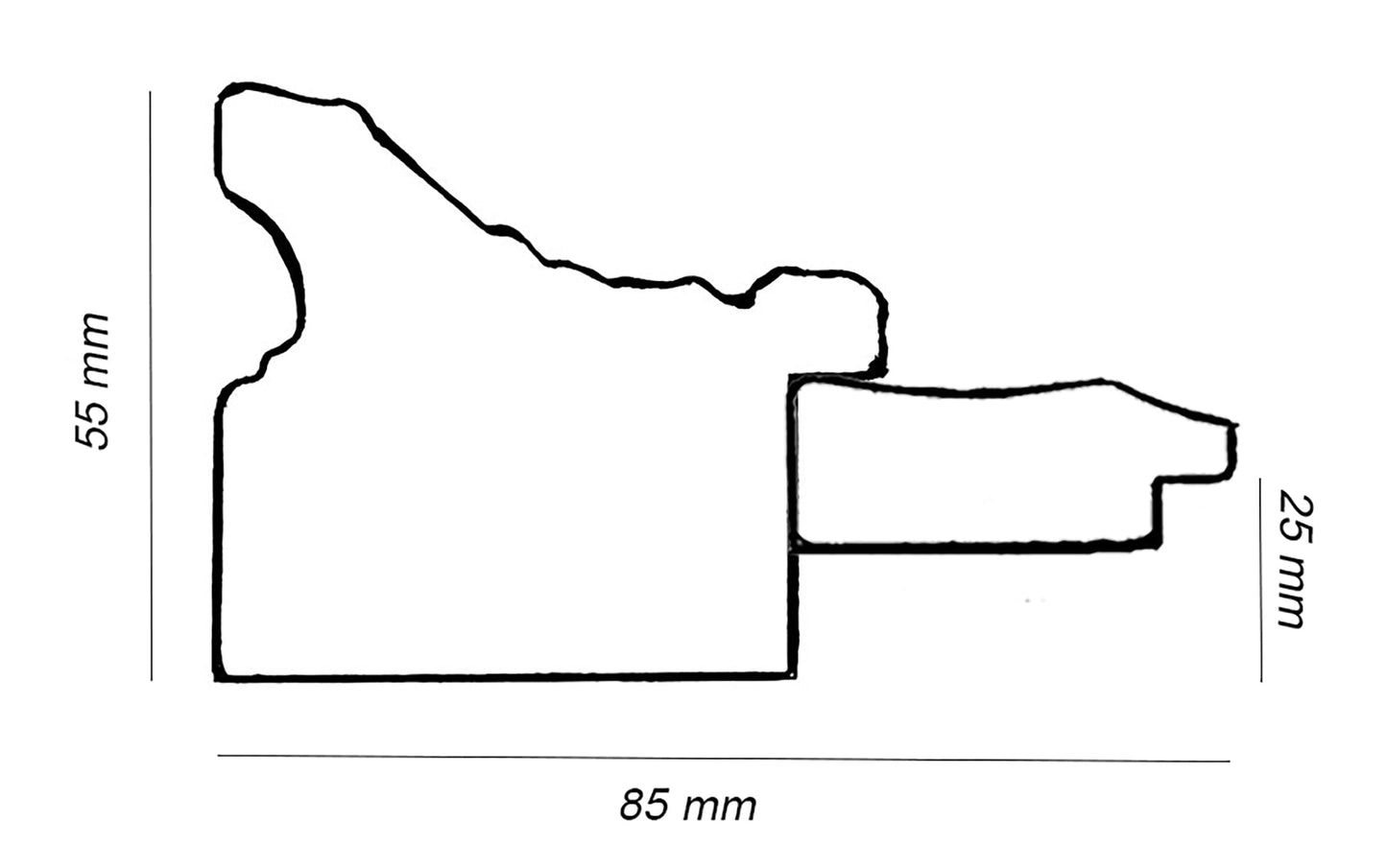 CP3.630.010 cadre en bois avec passe-partout 3,5 fil d'or Lombarda cornici S.n.c.