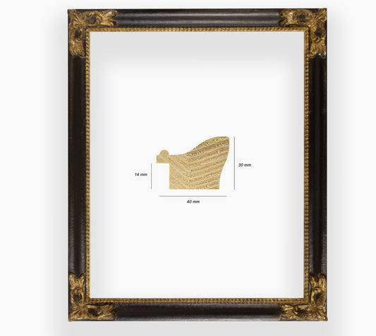 COR.247.601 wooden frame with gold leaf black groove