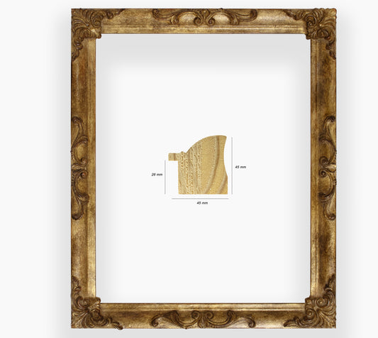 COR.227.230 wooden frame with antique gold leaf