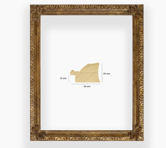 COR.325.230 wooden frame with antique gold leaf