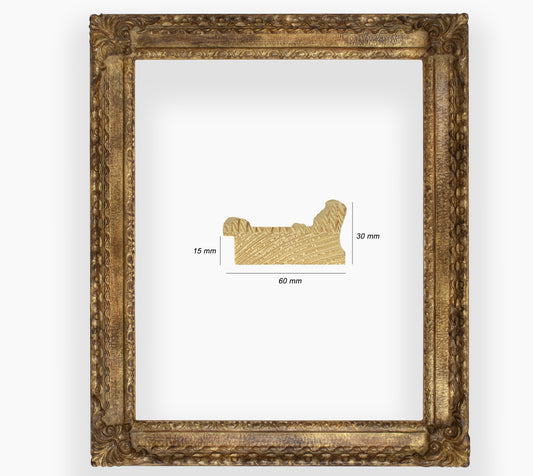 COR.343.230 wooden frame with antique gold leaf