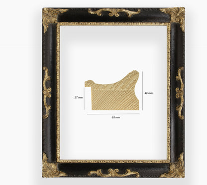 COR.620.601 wooden frame with gold leaf black groove