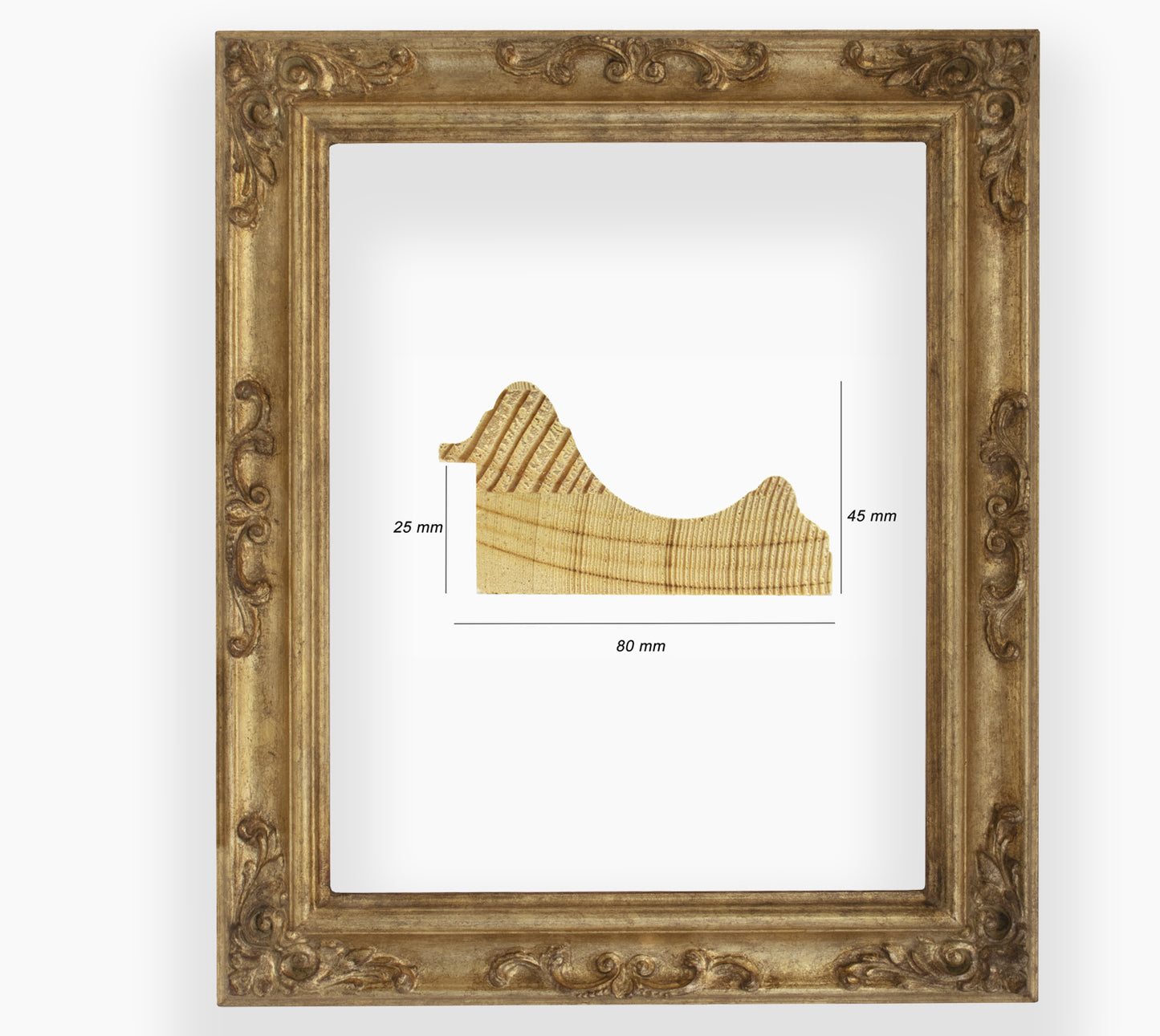 COR.739.010 baroque frame with gold leaf